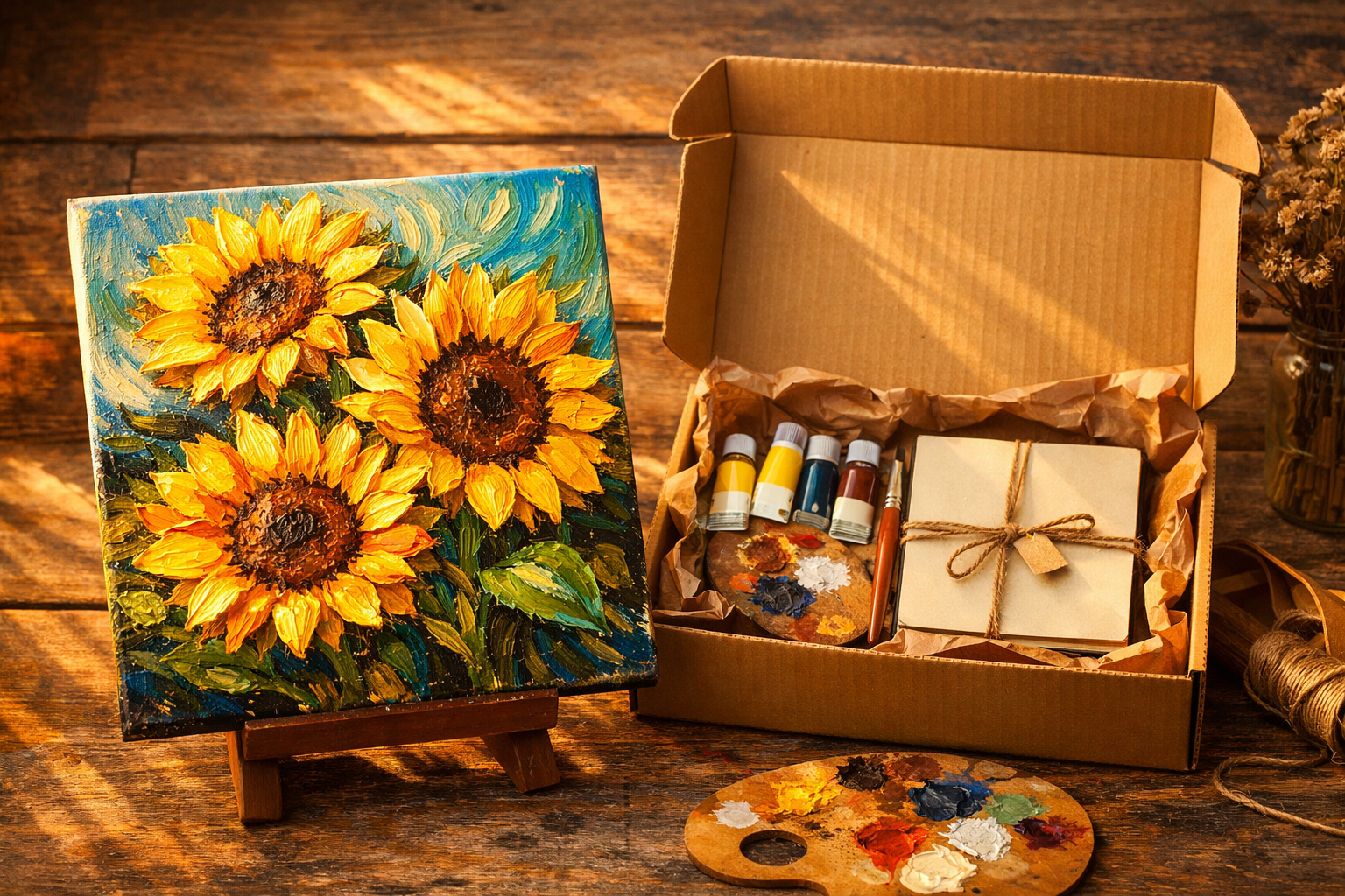 van gogh sunflowers art box
