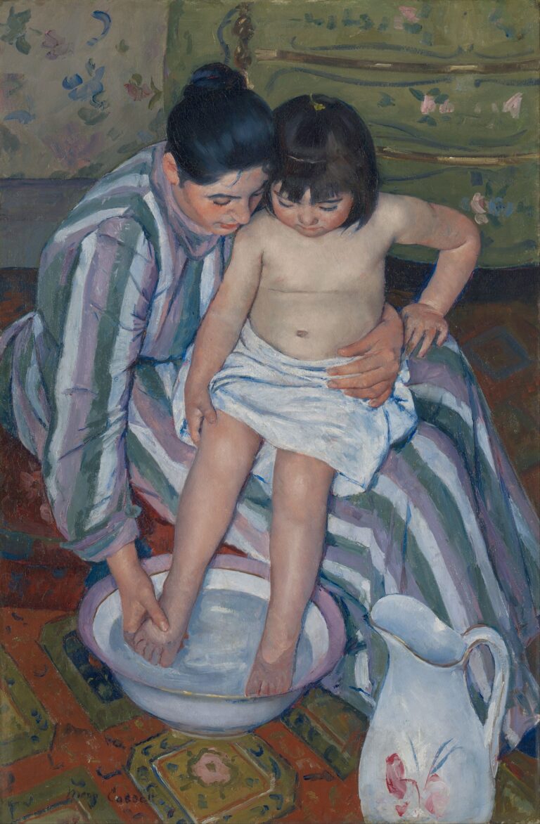 The Child’s Bath (public domain artwork)