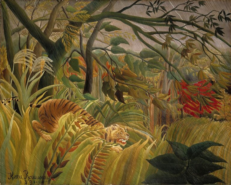 Surprised! (Tiger in a Tropical Storm) (public domain artwork)